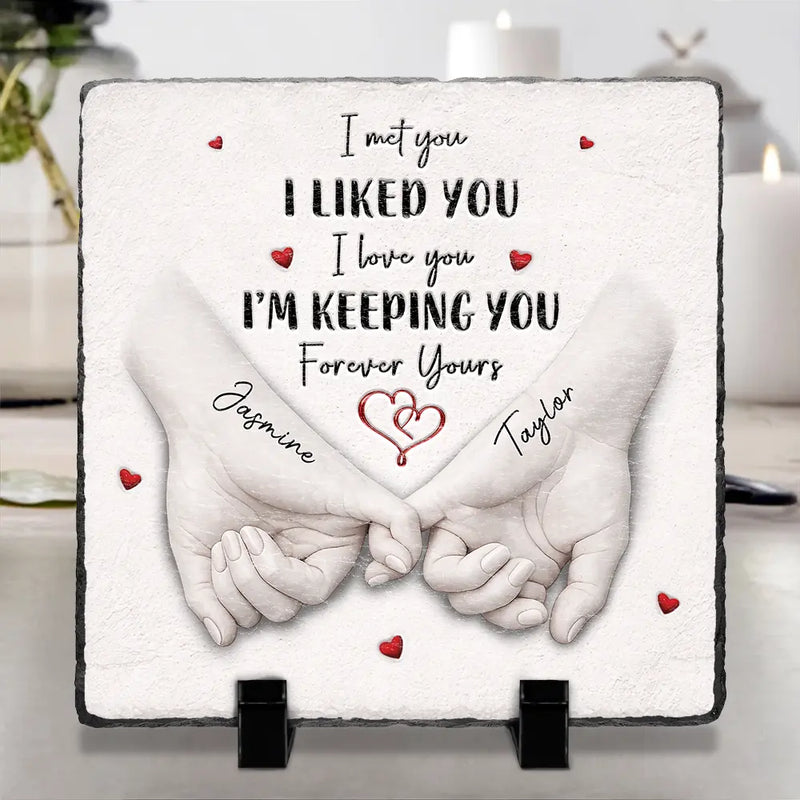 Gift For Couples,LGBT,Gift For Women,Gift For Men,Love,Top Market - 3D Inflated Effect Printed Couple Loved You Then Love You Still - Personalized Rectangle Memorial Garden Stone