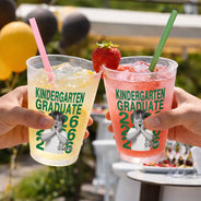 Graduation,Happy,Gift For Kids,Gift For Grandkids,Photo,Proud - Custom Photo Kindergarten Preschool Graduate - Personalized Frosted Cups