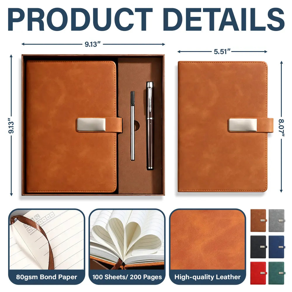 Gift For Women,Gift For Daughter,Gift For Bestie,Happy,Graduation - Birth Month Flower The New Chapter - Personalized Leather Notebook Set