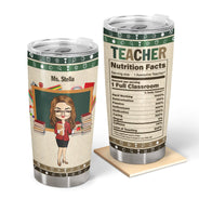 Teacher Nutrition Facts - Gift For Teacher - Personalized Tumbler