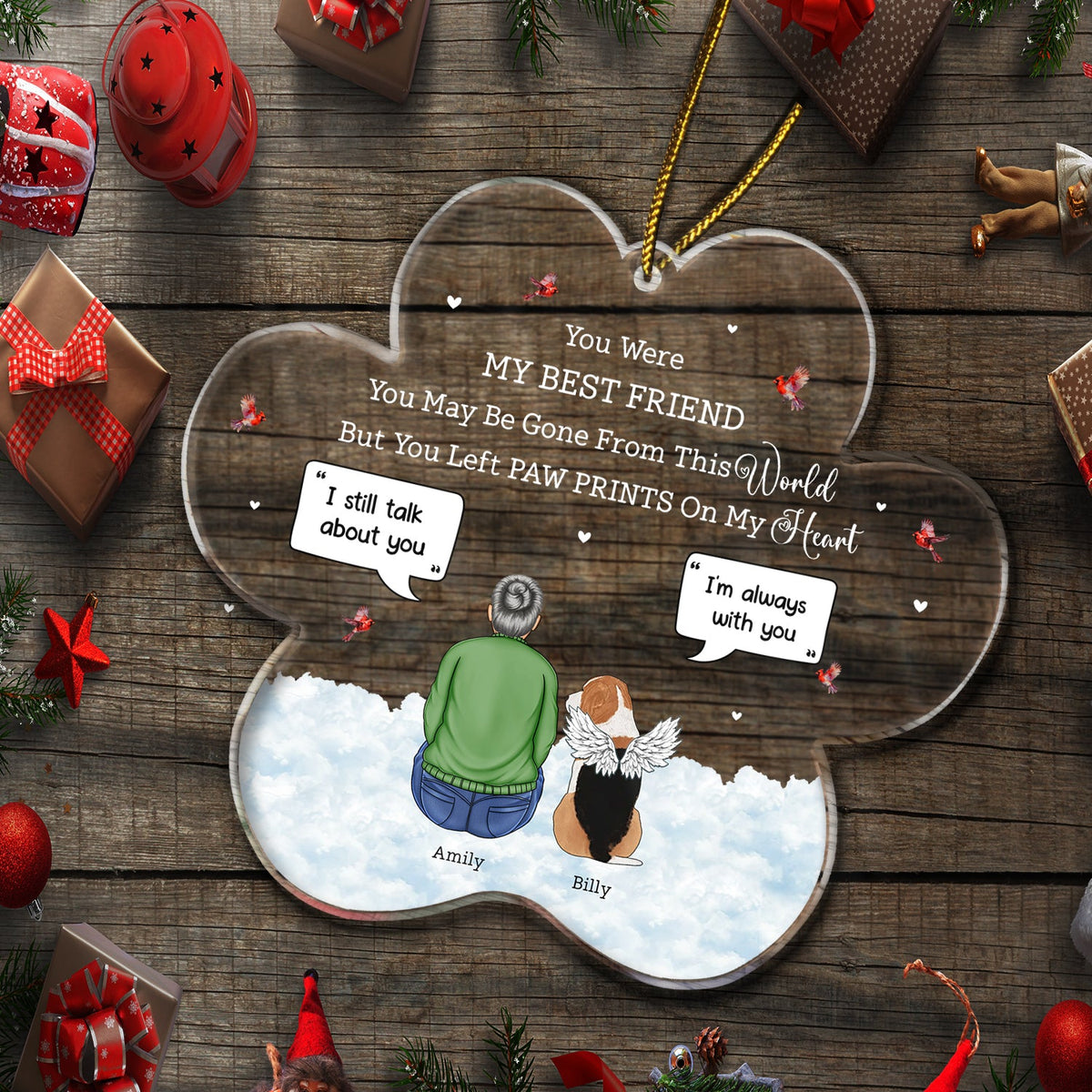 You Were My Favorite Hello And Hardest Goodbye - Christmas Memorial Gift - Personalized Custom Shaped Acrylic Ornament