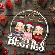 Besties Forever - Christmas, Bestie BFF Gift - Personalized Custom Shaped Acrylic Ornament