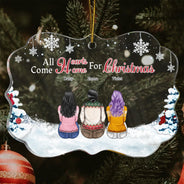 All Hearts Come Home For Christmas - Christmas, Gift For Family - Personalized Medallion Acrylic Ornament