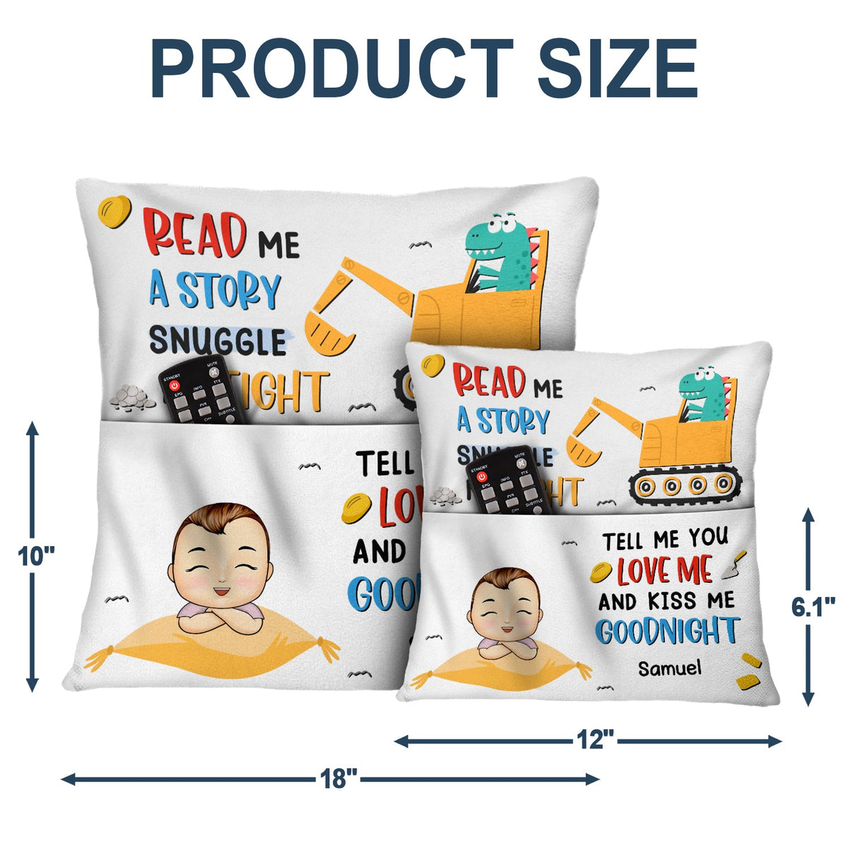Read Me A Story - Gift For Kids - Personalized Pocket Pillow