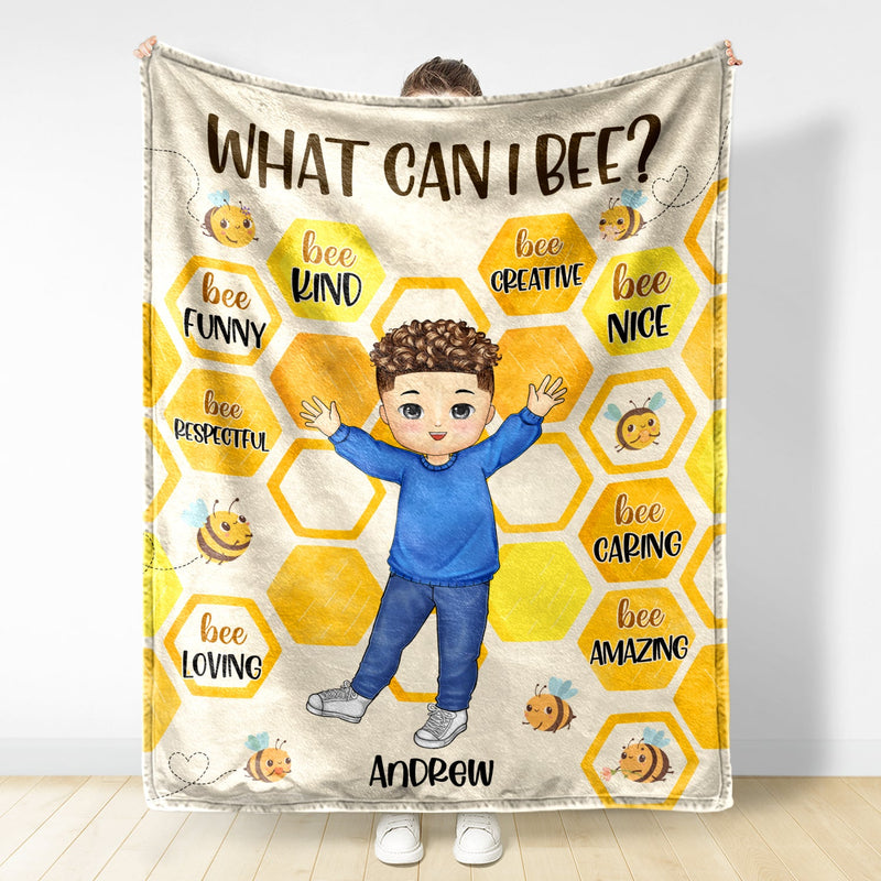 Be Funny Be Kind - Gift For Granddaughter, Grandson, Kids - Personalized Fleece Blanket