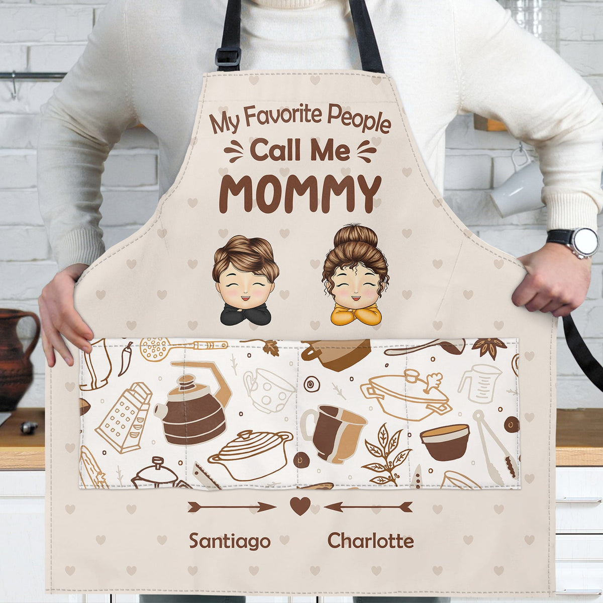 My Favorite People Call Me Mom Grandma - Birthday, Loving Gift For Mother, Grandmother - Personalized Apron