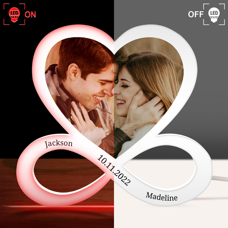 Custom Photo Infinity Love - Gift For Couples - Personalized Custom Shaped Photo Light Box