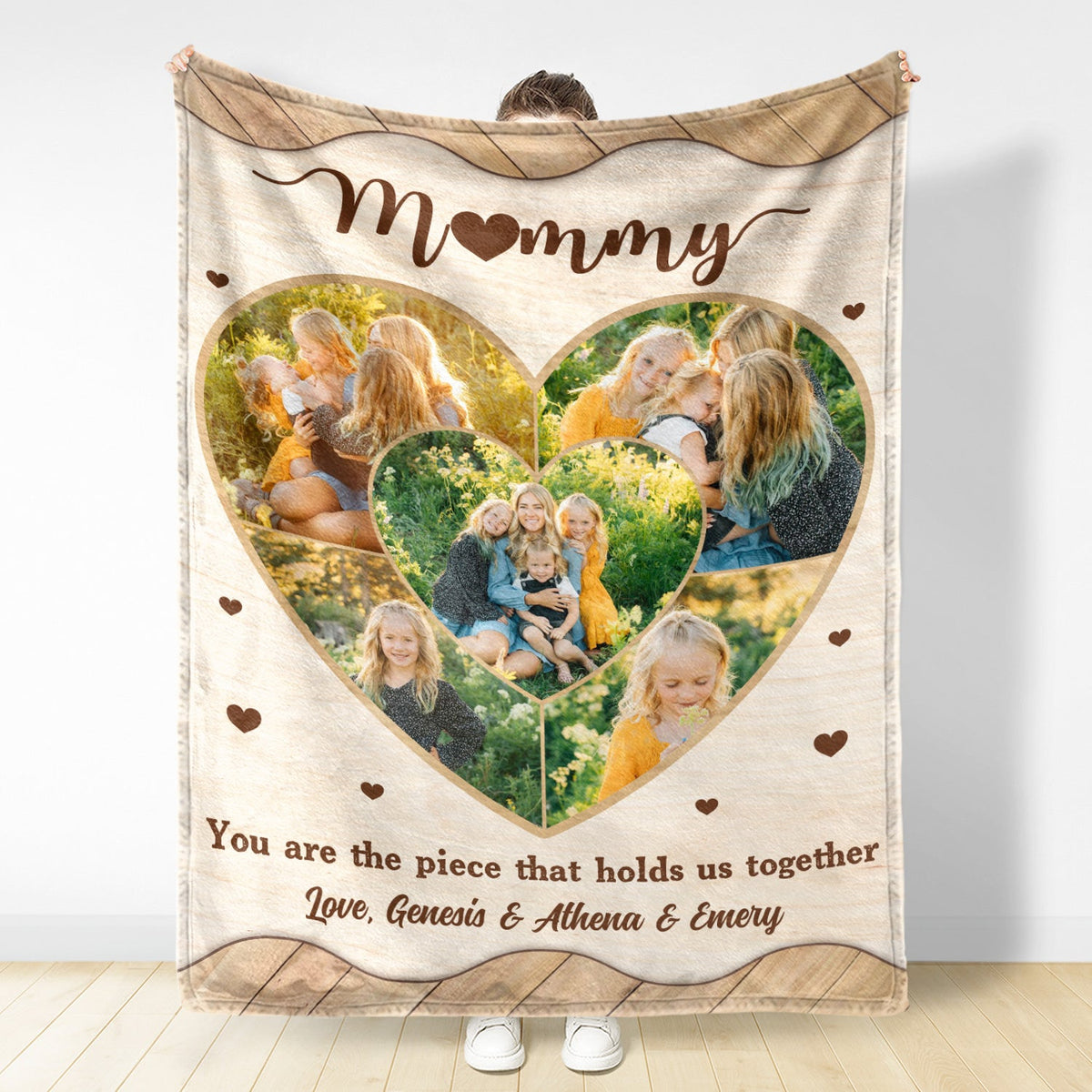 Custom Photo Mommy You Are The Pieces - Gift For Mother, Mom - Personalized Fleece Blanket, Sherpa Blanket