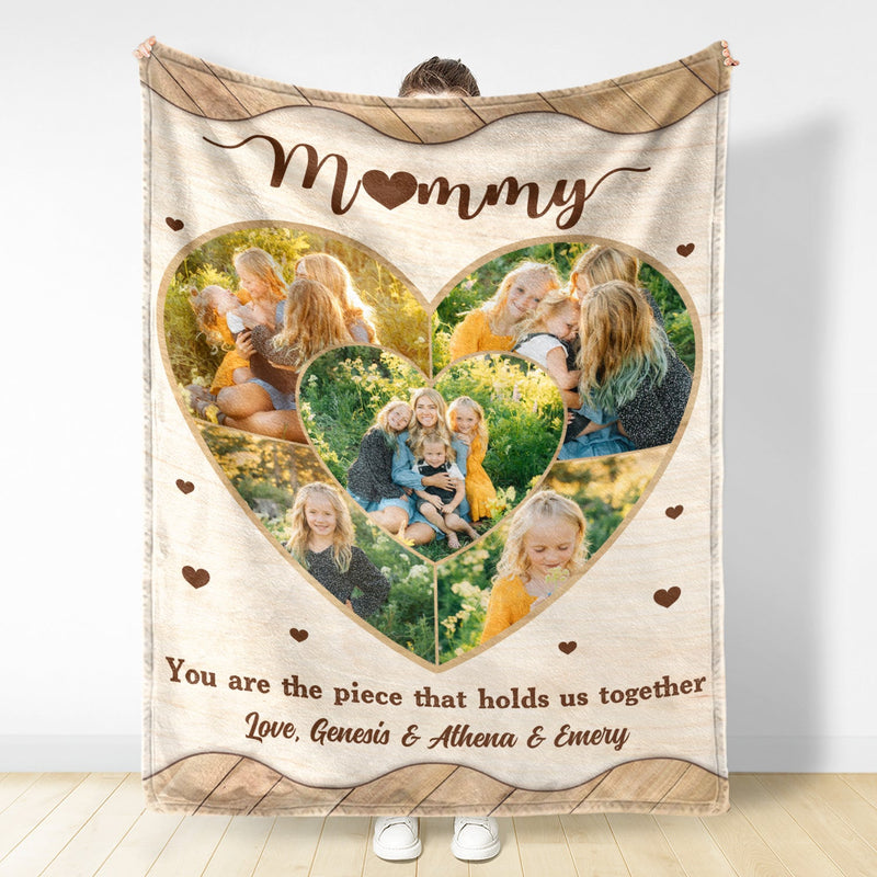 Custom Photo Mommy You Are The Pieces - Gift For Mother, Mom - Personalized Fleece Blanket, Sherpa Blanket