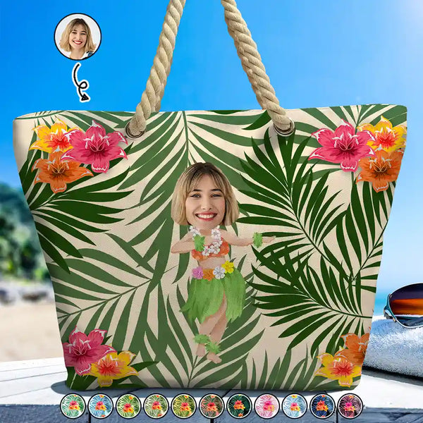 Custom Photo Hula Dancing - Personalized Beach Bag