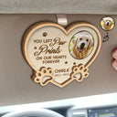 Custom Photo You Left Paw Prints On My Heart Forever - Personalized Custom Shaped Car Visor Clip