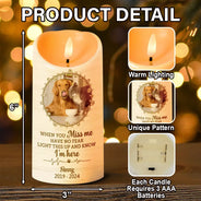 Christmas,Memorial,Sad,Family - Custom Photo Light This Up And Know I'm Here - Personalized Flameless LED Candle