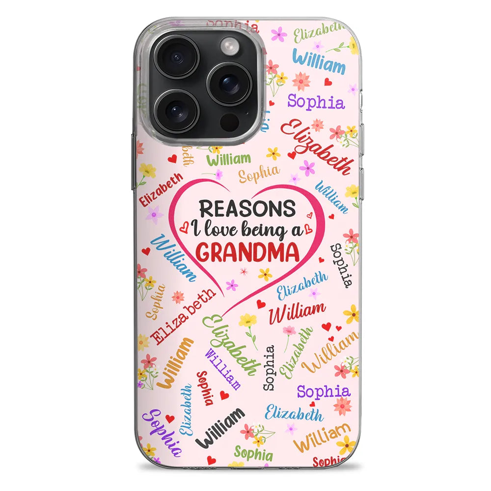Reasons I Love Being A Grandma - Personalized Clear Phone Case