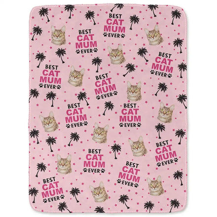 Custom Photo Best Dog Cat Dad Mom Ever - Personalized Fleece Blanket, Sherpa Blanket