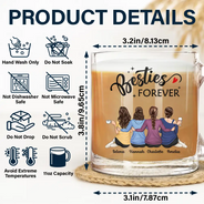Gift For Sisters, Gift For Bestie - Our Memories Are Countless Our Friendship Is Endless - Personalized Glass Mug