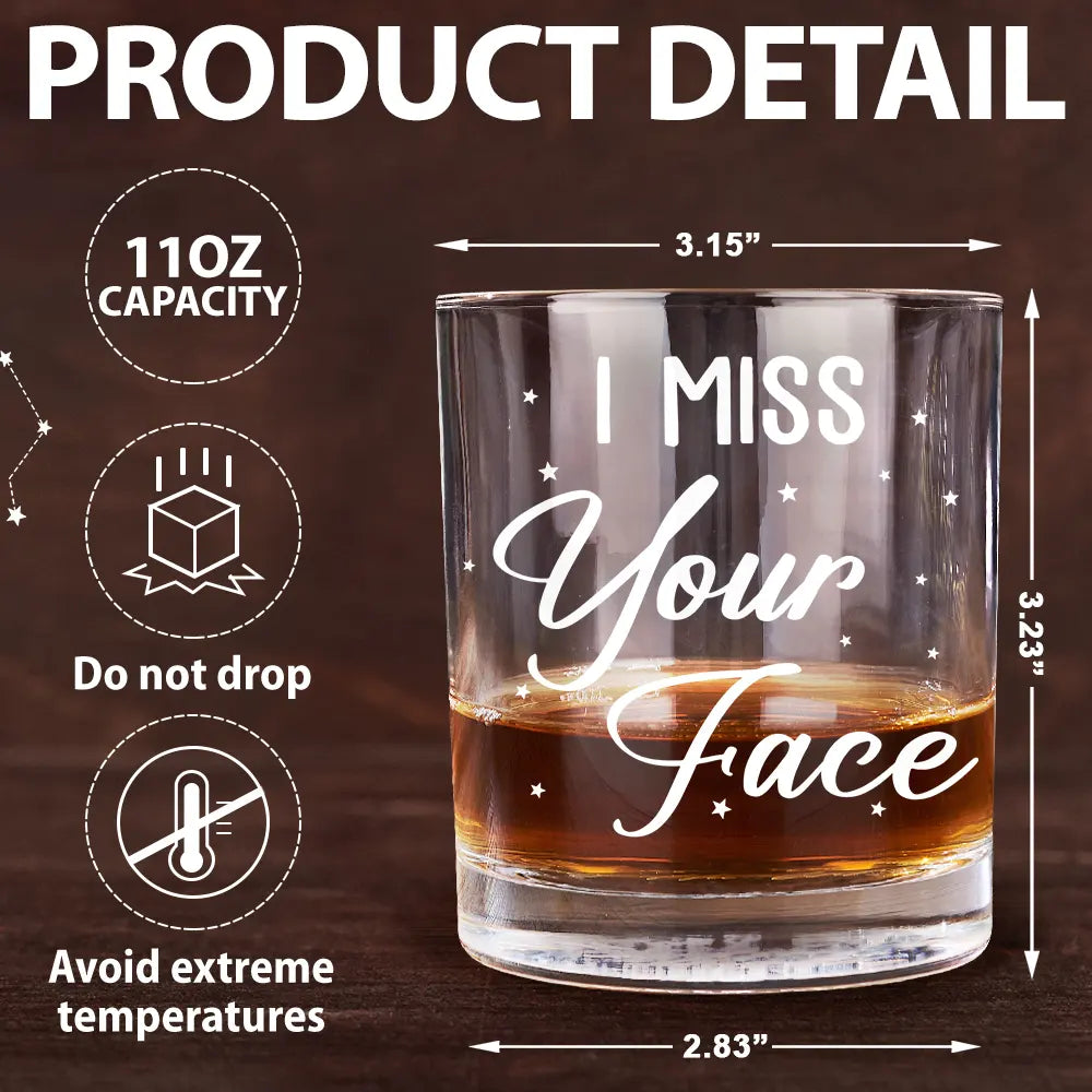 Gift For Brothers, Gift For Bestie - Never Too Far To Drink Together Long Distance - Personalized Whiskey Glass