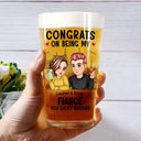 Congrats On Being My Husband - Personalized Beer Glass