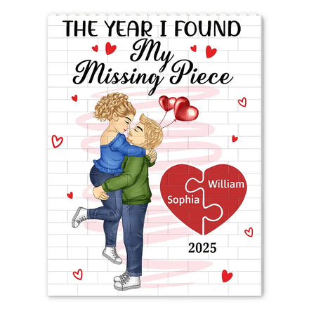 The Year I Found My Missing Piece - Personalized Vertical Rectangle Building Brick Blocks