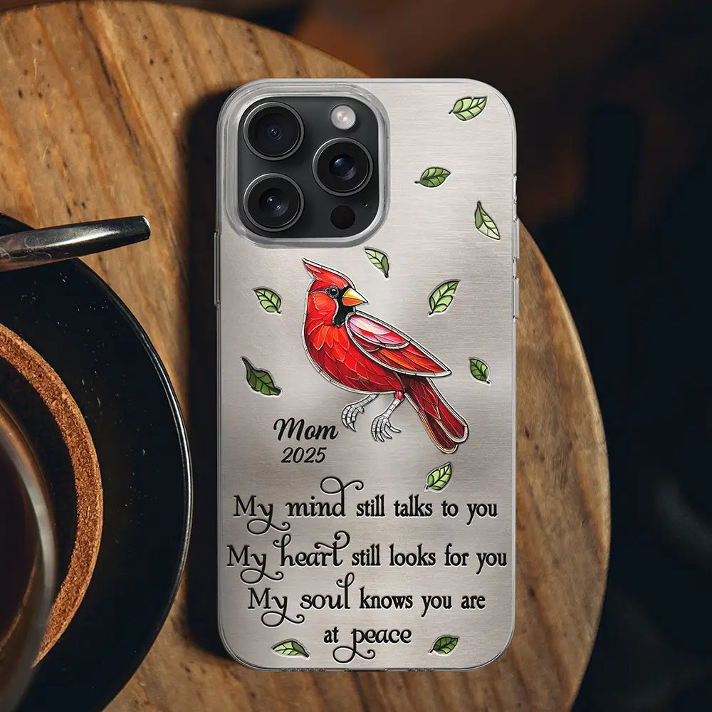 Memorial My Mind Still Talks To You - Metal Effect Printed, Personalized Clear Phone Case
