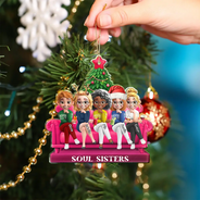 Gift For Bestie,Gift For Sisters,Christmas,Happy - 3D Effect Besties Forever Christmas - Personalized Custom Shaped Acrylic Ornament