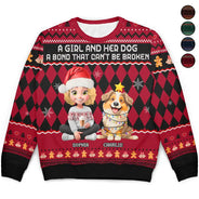 Pet Lovers,Pet Mom,Pet Dad,Dog Lovers,Dog Mom,Dog Dad,Happy,Christmas - A Bond That Can't Be Broken Dog Lover 3D Effect - Personalized Unisex Ugly Sweater