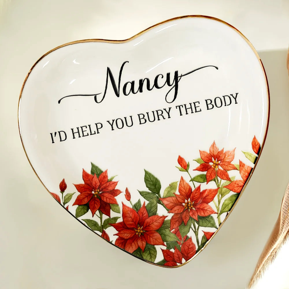 Gift For Bestie,Gift For Sisters,Happy - A True Friendship Is A Journey Without An End Birth Flower Watercolor - Personalized Ring Dish