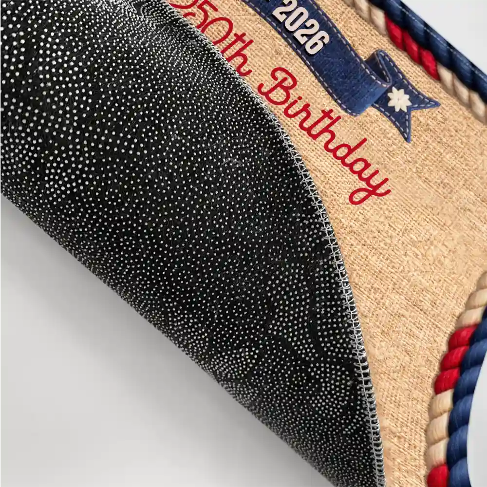 Family,Parents,Gift For Grandparents,Happy - Stars And Stripes Happy USA 250Th Birthday Embroidery Effect - Personalized Doormat