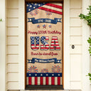 Family,Parents,Gift For Grandparents,Happy,Independence Day - Stars And Stripes Happy USA 250Th Birthday Embroidery Effect - Personalized Door Cover