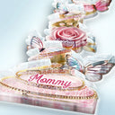 Gift For Grandma,Gift For Mother,Love,Happy - Handpicked Just For Mom Grandma 3D Crystal Effect Roses - Personalized Custom Shaped Acrylic Plaque