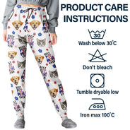 Pet Lovers,Pet Mom,Pet Dad,Dog Lovers,Dog Mom,Dog Dad,Cat Lovers,Cat Mom,Cat Dad,Happy,Photo,Icon - Custom Photo US Flag Best Pet Mom Dad Ever - Personalized Pajama Pants