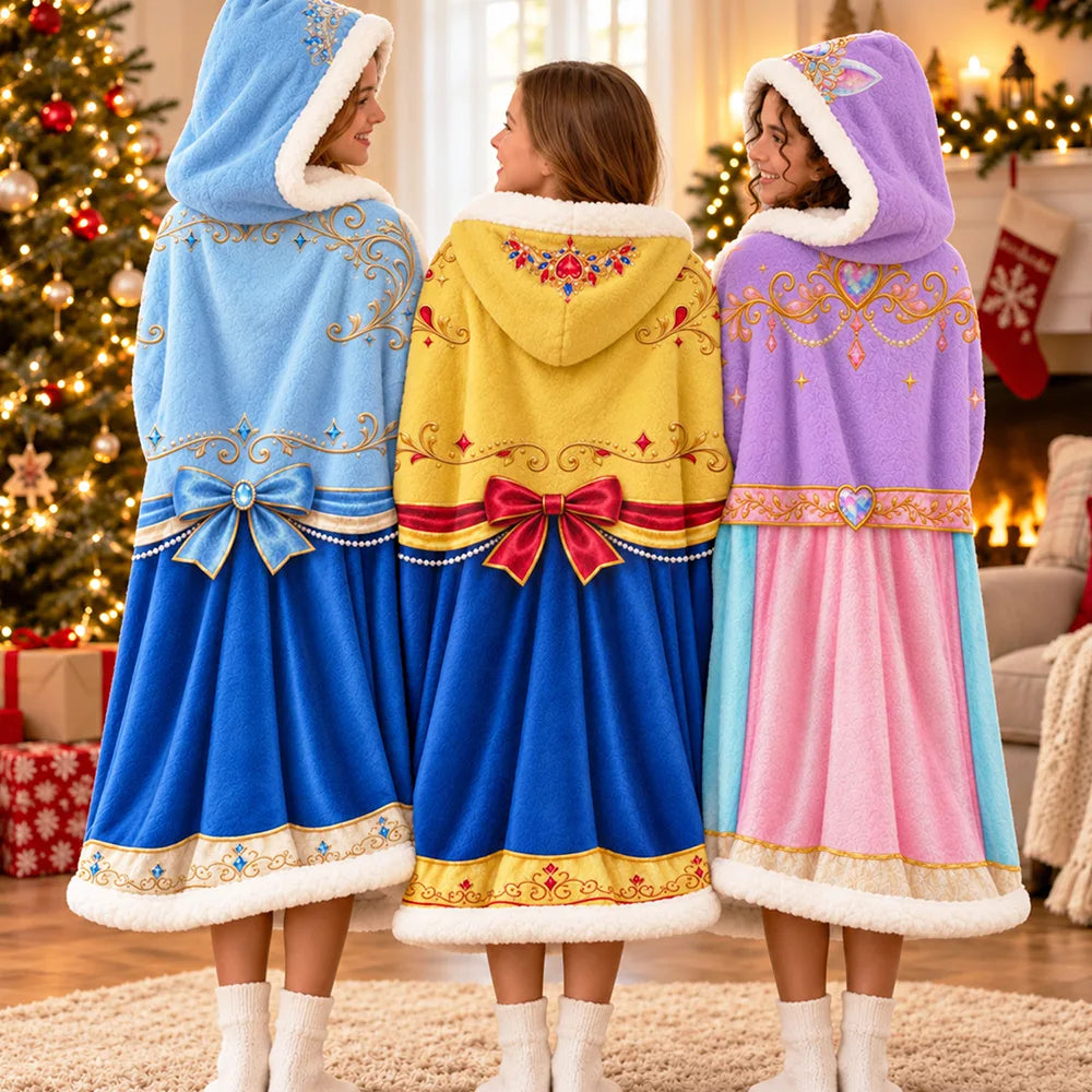 Adorable,Christmas,Gift For Women,Gift For Yourself,Gifts For Her,Icon - Gift For Her Daughter Friends - Personalized Princess Gown Wearable Hooded Blanket