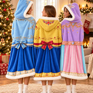Adorable,Christmas,Gift For Women,Gift For Yourself,Gifts For Her,Icon - Gift For Her Daughter Friends - Personalized Princess Gown Wearable Hooded Blanket