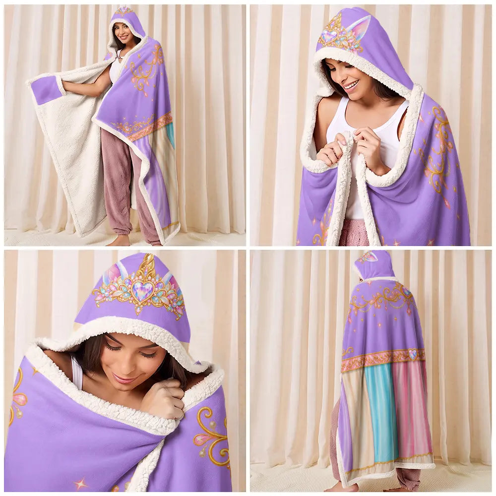 Adorable,Christmas,Gift For Women,Gift For Yourself,Gifts For Her,Icon - Gift For Her Daughter Friends - Personalized Princess Gown Wearable Hooded Blanket