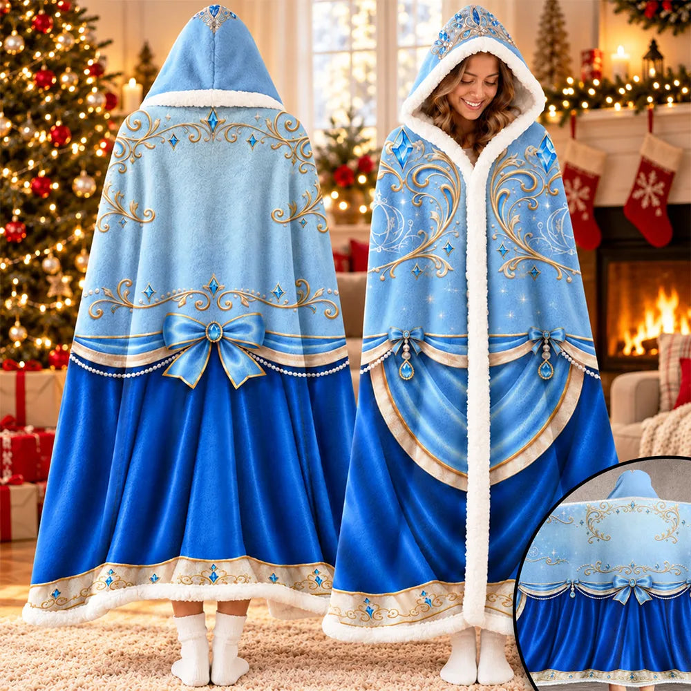 Adorable,Christmas,Gift For Women,Gift For Yourself,Gifts For Her,Icon - Gift For Her Daughter Friends - Personalized Princess Gown Wearable Hooded Blanket