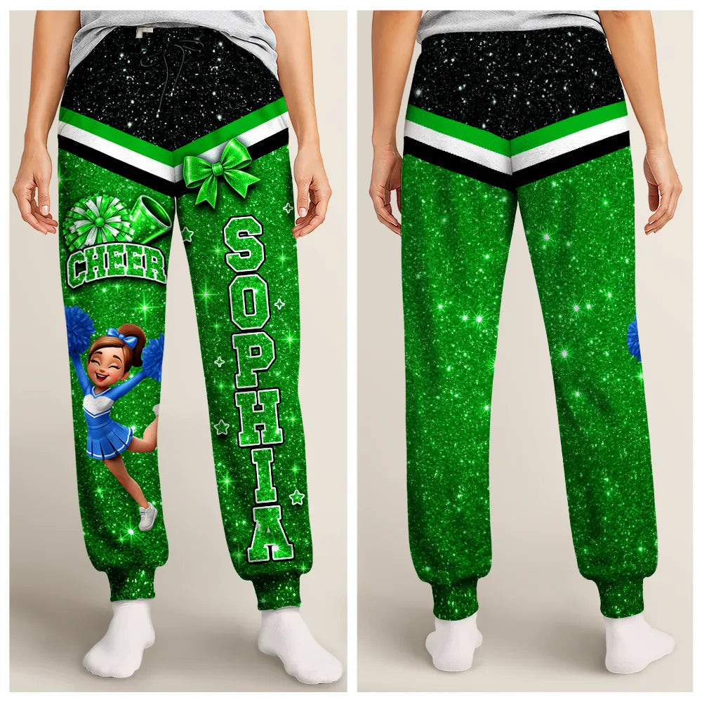 Christmas,Gift For Women,Gift For Yourself,Gifts For Her,Happy,Vector - Gift For Cheerleaders, Daughter, Granddaughter - Personalized Faux Glitter Pajama Pants
