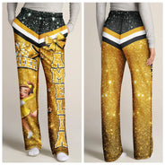 Christmas,Gift For Women,Gift For Yourself,Gifts For Her,Happy,Vector - Gift For Cheerleaders, Daughter, Granddaughter - Personalized Faux Glitter Pajama Pants