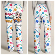 Christmas,Gift For Women,Gift For Yourself,Gifts For Her,Happy,Knitting,Vector - Gift For Crocheter Knitter Mom Grandma - Personalized Just A Girl Who Loves Yarn Pajama Pants