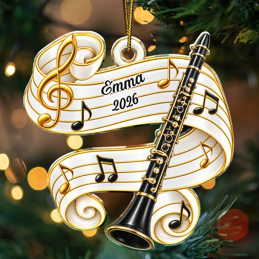 Christmas,Happy,Icon,Top Market - Christmas Gift For Band Student Teacher - Personalized Music Instrument Acrylic Ornament