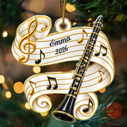 Christmas,Happy,Icon,Top Market - Christmas Gift For Band Student Teacher - Personalized Music Instrument Acrylic Ornament