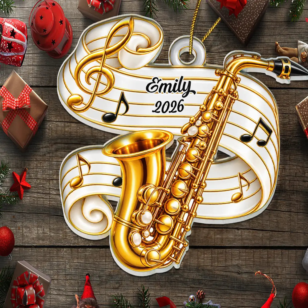 Christmas,Happy,Icon,Top Market - Christmas Gift For Band Student Teacher - Personalized Music Instrument Acrylic Ornament