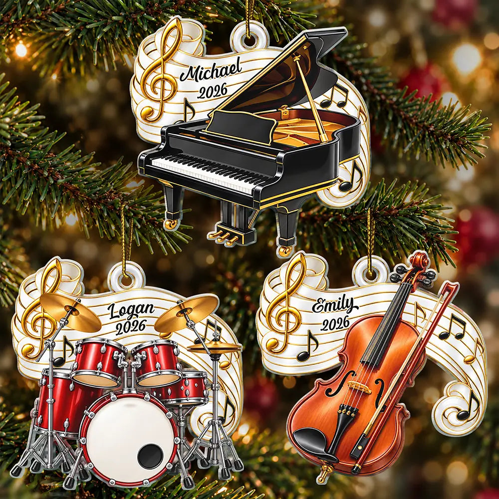 Christmas Gift For Band Student Teacher - Personalized Music Instrument Acrylic Ornament