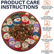 Christmas,Family,Grandparents,Happy,Icon - Christmas Decor For Grandparents - Personalized Snowman Wreath Rug