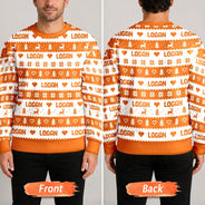 Christmas, Custom Text, Family, Happy - Christmas Gift For Family - Personalized Name Fair Isle Pattern Unisex Ugly Sweater