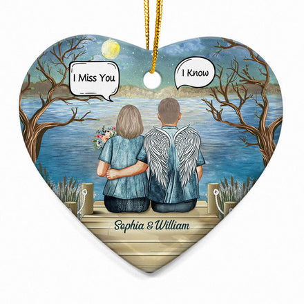 Always In My Heart Middle Aged Couple - Memorial Gift - Personalized Custom Ceramic Ornament