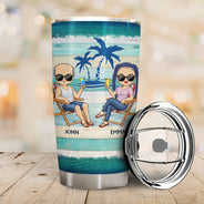 I Love You To The Beach And Back Best Friends Color Palette - Bestie BFF Gift - Personalized Custom Tumbler