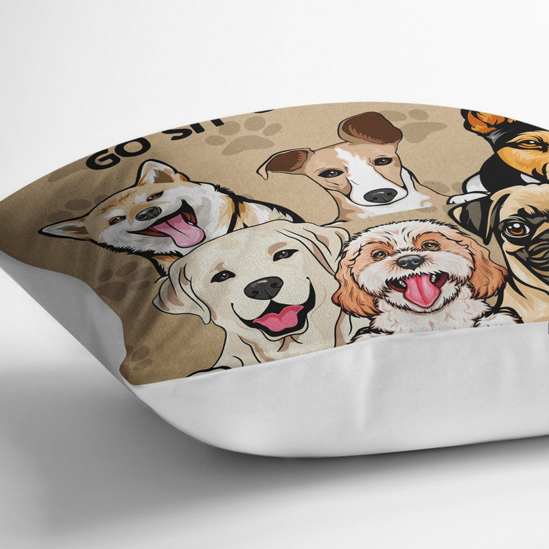 This Is Our Couch Go Sit Over There - Home Decor, Birthday, Housewarming Gift For Dog Lovers & Cat Lovers - Personalized Custom Pillow