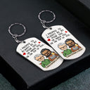 I Promise To Always Be By Your Side Chibi - Anniversary, Vacation, Funny Gift For Couples, Family - Personalized Aluminum Keychain