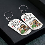 I Promise To Always Be By Your Side Chibi - Anniversary, Vacation, Funny Gift For Couples, Family - Personalized Aluminum Keychain