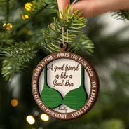 A Good Friend Is Like A Good Bra - Christmas Gifts For Best Friends, Besties - Personalized 2-Layered Wooden Ornament