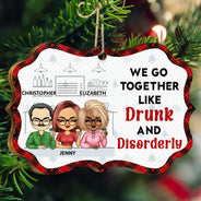 Here's To Another Year Of Bonding Over Alcohol - Christmas Gifts For Best Friends, Besties - Personalized Medallion Wooden Ornament